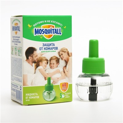 Жидкость от комаров, Mosquitall «Защита для всей семьи», 60 ночей, 30 мл