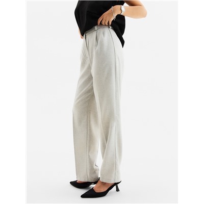 Брюки женские с защипами MINAKU: Modern classic, серые, размер 46