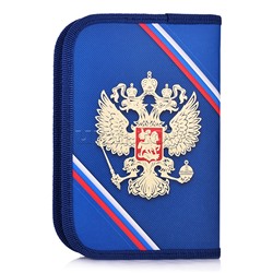 Пенал 1 отделение на молнии, "Я люблю Россию" мат.ламин. 3D фольга  190х130мм., с табл.умнож