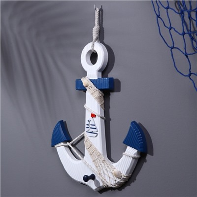 Настенный крючок декоративный «Якорь», дерево, 39×32 см