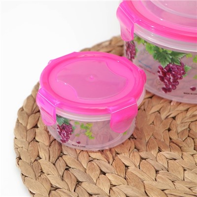 Набор контейнеров пластиковых «Виноград», 3 шт.: d=8.5; 11; 14 см, цвет МИКС