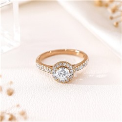 Кольцо 17 р коллекция "Xuping" покрытие позолота, вставка: фианиты, цвет: прозрачный, арт.101.309-17