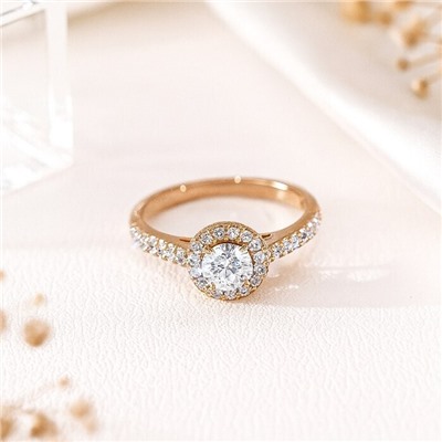 Кольцо 17 р коллекция "Xuping" покрытие позолота, вставка: фианиты, цвет: прозрачный, арт.101.309-17