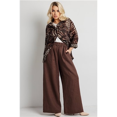 Блузка женская  9609/02/Коричневый,бежевый