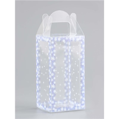 Коробка подарочная новогодняя складная ПВХ «Зимушка» 4×4×8 см