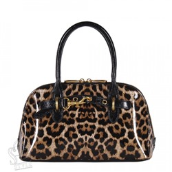 Сумка женская кожаная 6118Q leopard apricot Polina&Eiterou
