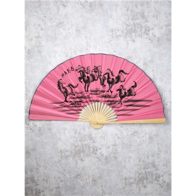 Веер 63 см бамбуковая основа Черный с Драконом / 622-12 /уп 75/