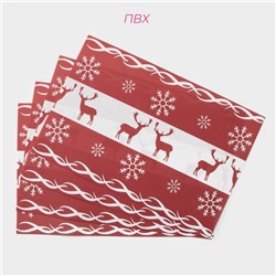 Салфетки сервировочные на стол Доляна «Новый Год», 4 шт., 45×30 см, красные