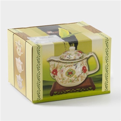 Заварочный чайник «Беседа», 350 мл, металлическое сито, керамика, белый