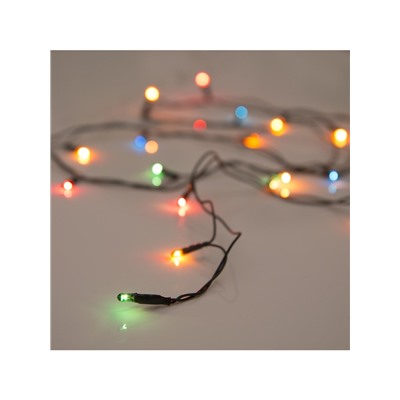 Гирлянда «Нить» 1.2 м, IP20, тёмная нить, 20 ламп, свечение мульти, 220 В