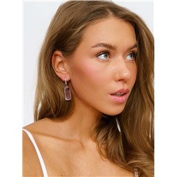 Серьги посеребрение, камень крупный розовый, 201521,Уценка, арт. 08.1102