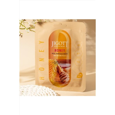 Jigott Ампульная тканевая маска с прополисом и мёдом / Honey Real Ampoule Mask, 27 мл УЦЕНКА KRISTALLER, 1217347