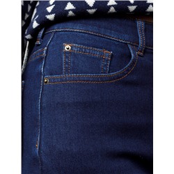 Джинсы mom-fit из эластичного денима на флисе