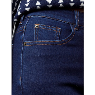 Джинсы mom-fit из эластичного денима на флисе