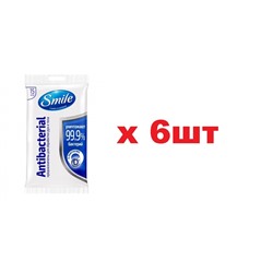 Smile Antibacterial Влажные салфетки 15шт D-Panthenol 6шт