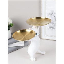 Статуэтка Кошка 25 см / XY603-2 /уп 8/белая