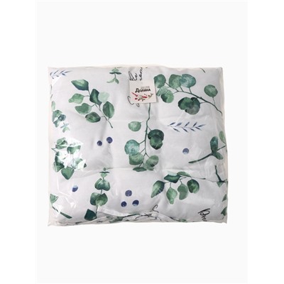 Подушка на стул «Доляна» Eucalyptus, 42×42×7 см, белая