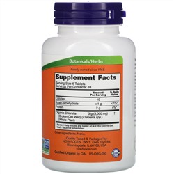 Now Foods, Сертифицированная органическая хлорелла, 500 мг, 200 таблеток