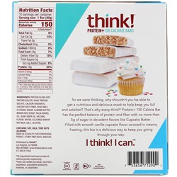 Think !, Protein+, 10 батончиков Cupcake Batter по 40 г (1,41 унции) и 150 калорий каждый