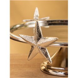 Тортовница со стеклянной крышкой «Звёзды», 21×21×23 см, алюминий