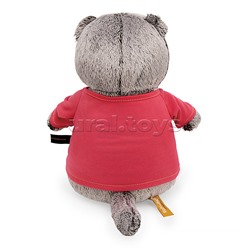 Кот Басик в лонгсливе с принтом "Супер кот"