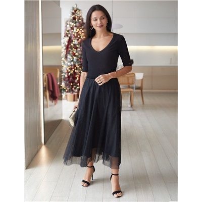 Джемпер из трикотажа в широкий рубчик