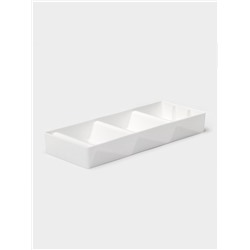 Подставка для специй Griten, 3 секции, пластик с силиконовой вставкой, 39×15×5 см, белая