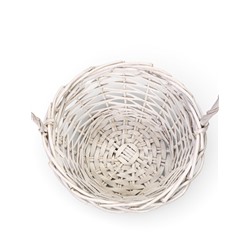 Корзина плетёная для хранения, лоза, белая, набор 2 шт.