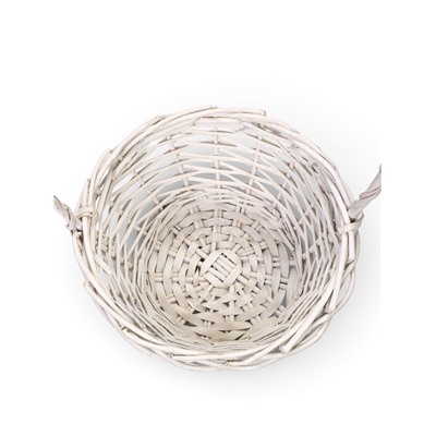 Корзина плетёная для хранения, лоза, белая, набор 2 шт.