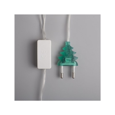 Гирлянда «Нить» 5 м с насадками «Сосульки тающие», IP20, прозрачная нить, 20 LED, свечение мульти (RG/RB), мигание, 220 В