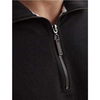 Свитшот с воротом стойкой на молнии из эластичного футера двухнитки