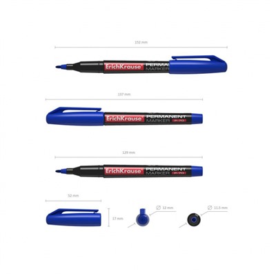 Маркер перманентный 1.0мм 37074 P-70 синий ErichKrause