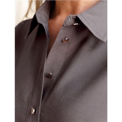 Платье-рубашка с кулиской на талии из плотного лиоцелла