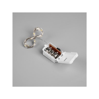 Светодиодная фигура из мишуры «Елочка серебристая» 17×13 см, 10 LED, батарейки AG10×3 (в комплекте), свечение тёплое белое