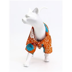 Рубашка для собак «Тропики», размер M, ДС 26, ОГ 34, ОШ 25 см, оранжевая