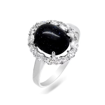 Кольцо из серебра авантюрин, К1058