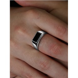 Печатка из серебра с фианитом родированная 3302720р