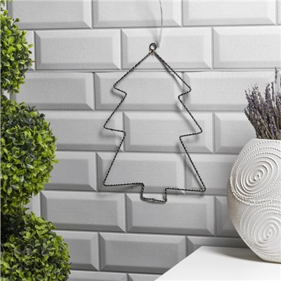 Светодиодная фигура «Ёлка» 20×29 см, металл, батарейки ААх2 (не в комплекте), свечение тёплое белое