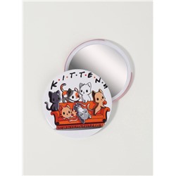 Зеркало карманное KITTENS, d=7 см, разноцветное