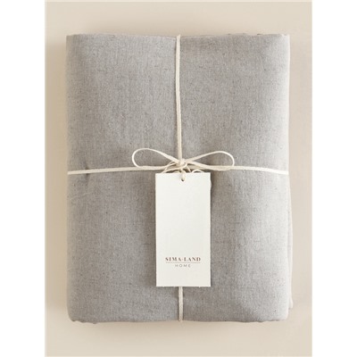 Простыня на резинке евро SL Home Linen collection, 200×200+30 см, серая, полулён