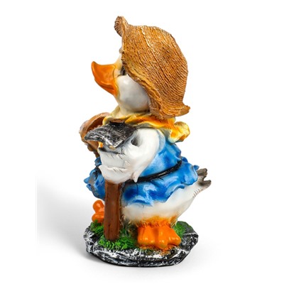 Садовая фигура из полистоуна «Утёнок с мотыгой», 45×27×27 см, МИКС