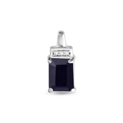Подвеска, 1 сапфир корунд октагон 6х8 мм 1.72ct, Харден