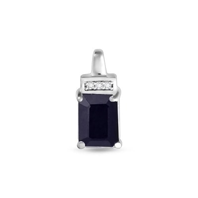 Подвеска, 1 сапфир корунд октагон 6х8 мм 1.72ct, Харден