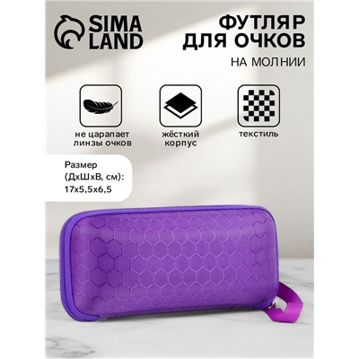 Футляр для очков на молнии, длина 17 см, МИКС
