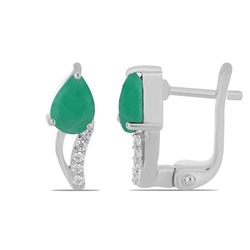 Серьги из серебра изумруд, Акита