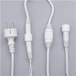 Гирлянда «Бахрома» 3 × 0.6 м, IP44, УМС, белая нить, 160 SMD-LED, свечение белое, 220 В