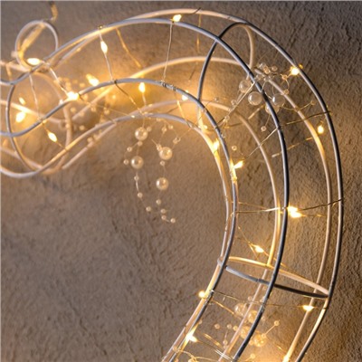 Светодиодная фигура «Сердце с бусинами» 40.5×39.5 см, металл, батарейки ААх3 (не в комплекте), свечение тёплое белое