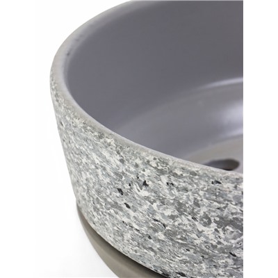 Горшок для цветов «Бонсай» керамический, с поддоном, для кактусов и суккулентов, 2 л, серый