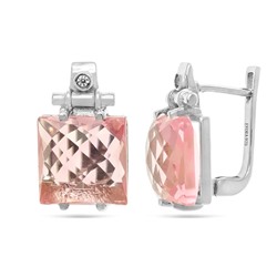 Серьги из серебра морганит, Эммануэль