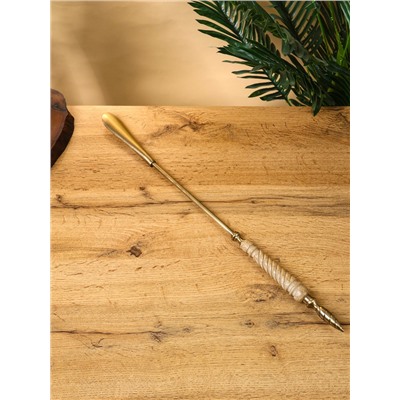 Ложка для обуви «Еловая шишка», 56 см, латунь, манговое дерево